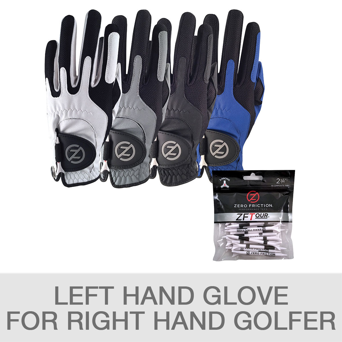 Zero Friction Men'S Compression Golf Glove, 4-Pack