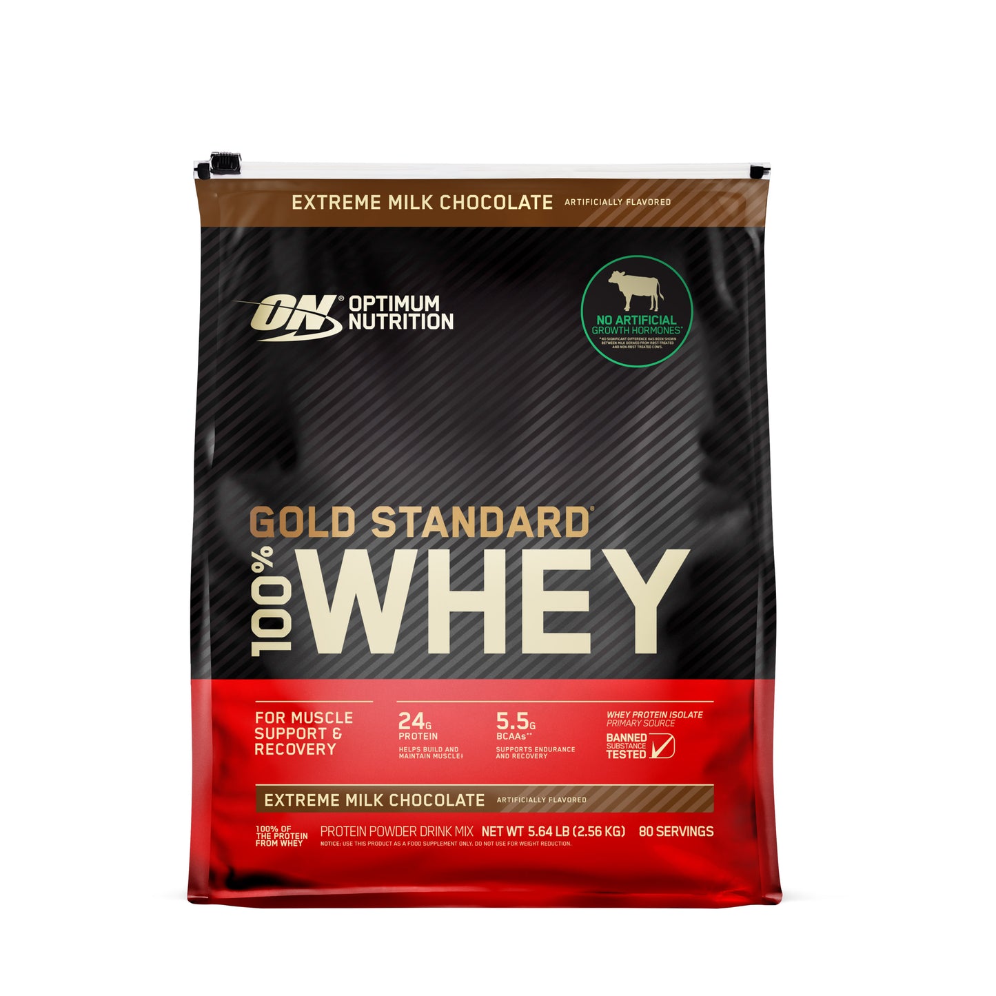 Optimum Nutrition Gold Standard 100% Whey Protein Powder, Extreme Milk Chocolate, 5.64 Lbs