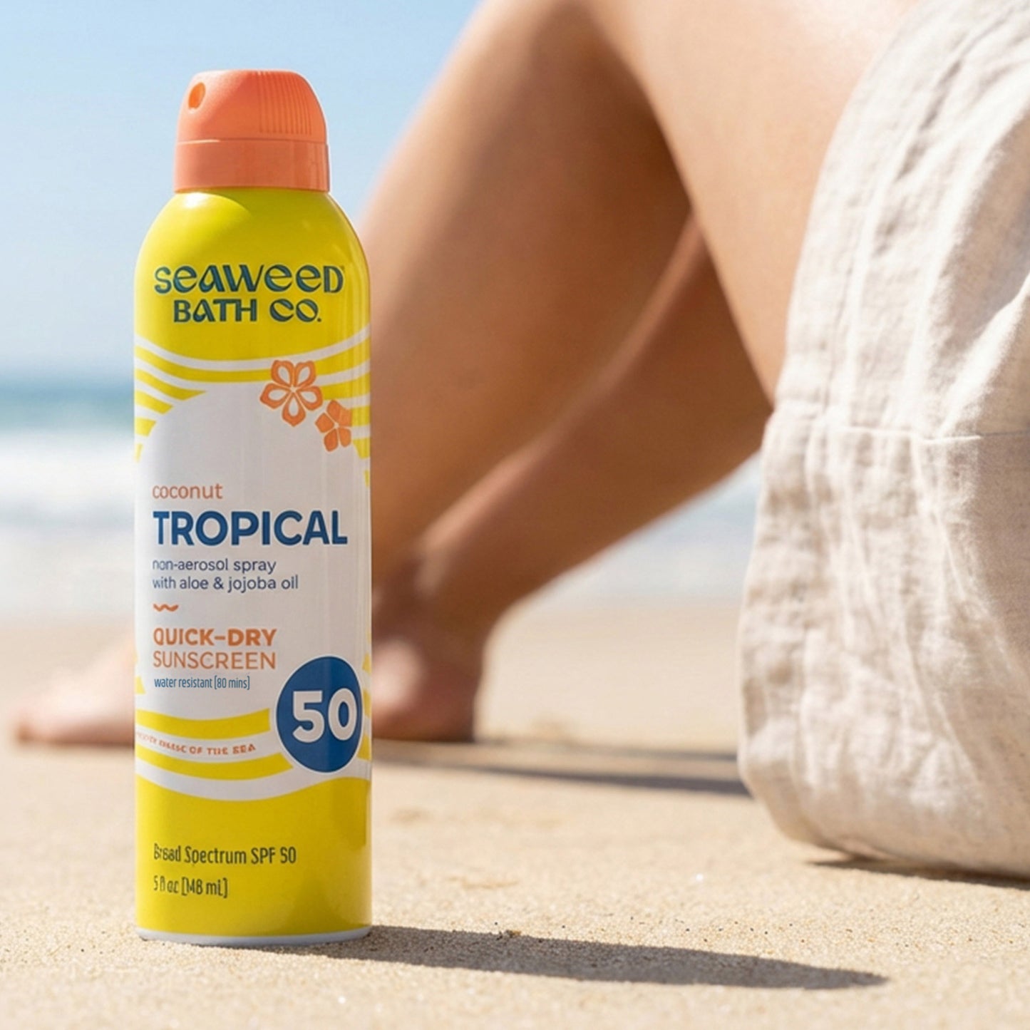 Seaweed Bath Co. Tropical Quick-Dry Sunscreen Spray SPF 50, 5 Oz, 6-Pack