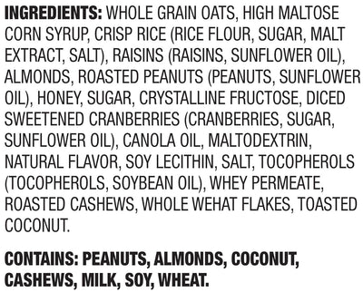 - Fruit & Nut Chewy Trail Mix Granola Bars, 6 Count