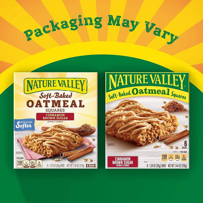 Nature Valley Soft-Baked Oatmeal Squares, Cinnamon Brown Sugar, 6 Ct, 7.44 OZ