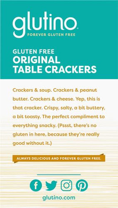 Glutino Gluten Free Table Crackers, Premium Squares, Original, 7 Oz