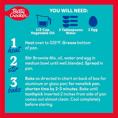 Betty Crocker Lower Sugar Brownie Mix, Double Chocolate Fudge, No Artificial Sweeteners, 14.7 Oz