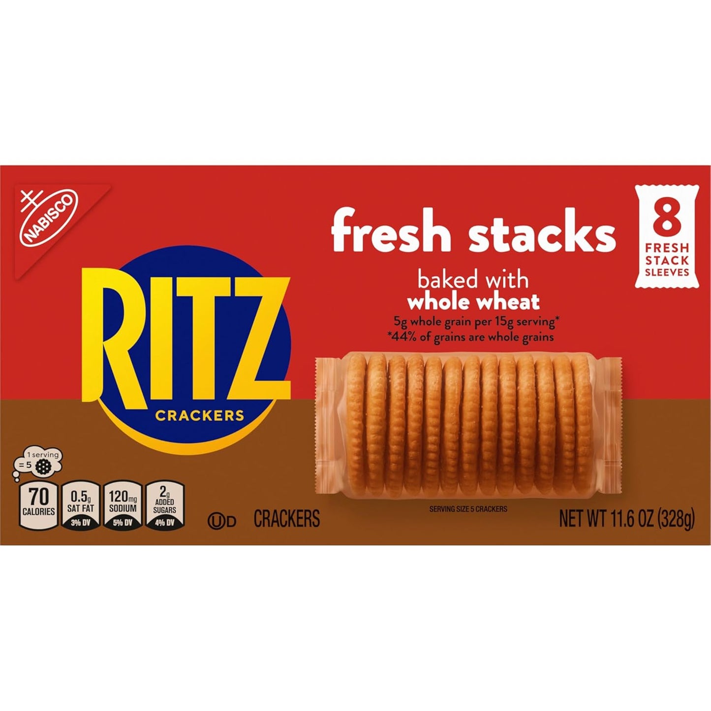 RITZ  Stacks Whole Wheat Crackers 8 Ct, Case of 6