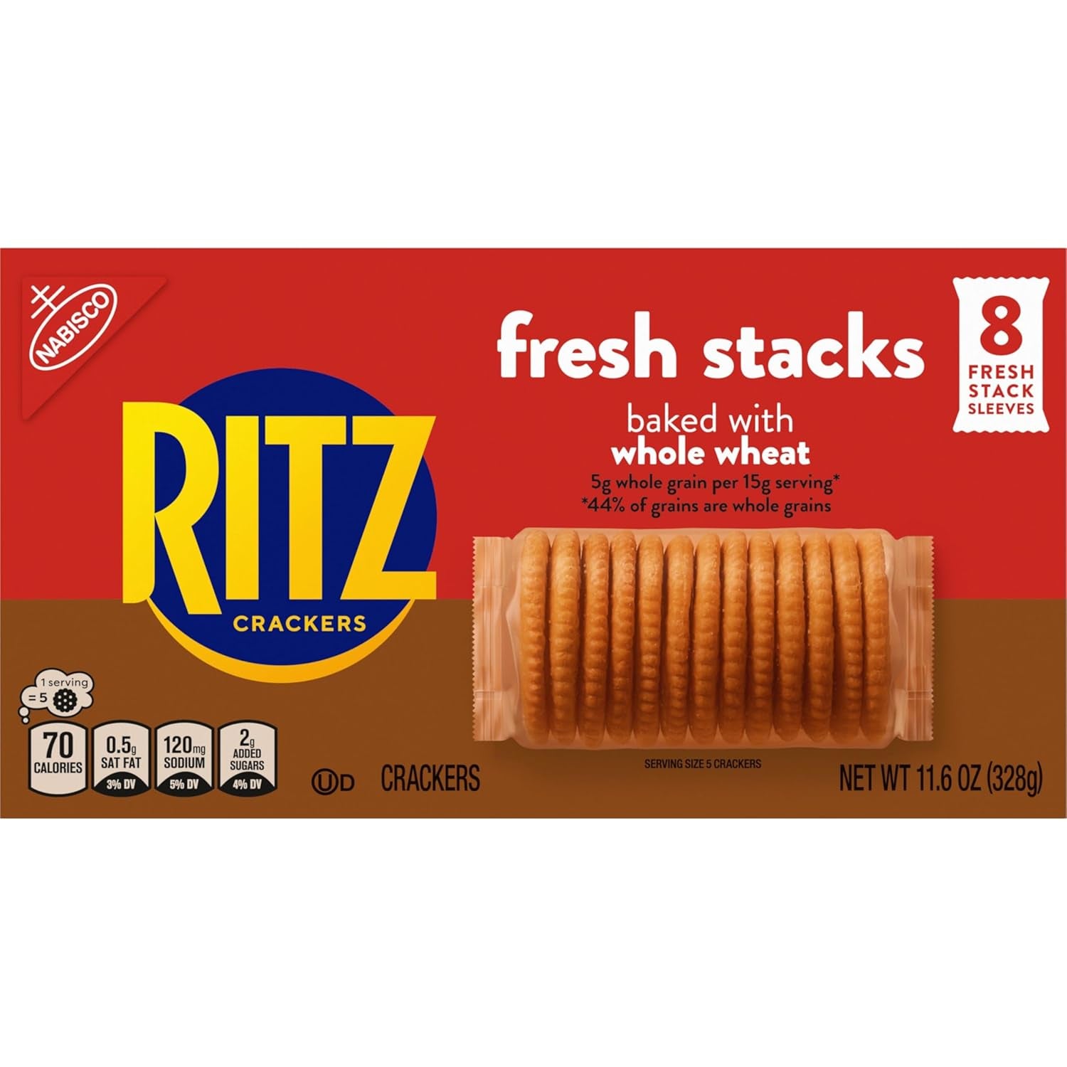RITZ  Stacks Whole Wheat Crackers 8 Ct, Case of 6