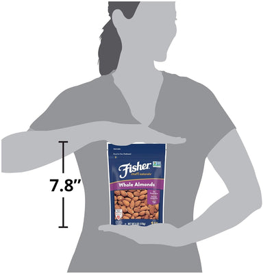 Fisher Chef’S Naturals Whole Almonds, 6 Oz Resealable Bag, Unsalted Raw Nuts for Baking & Cooking, Heart Healthy Snack, Vegan Protein, Keto Snack, Gluten Free