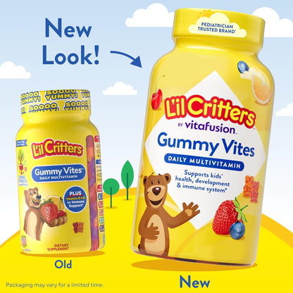 L'Il Critters Gummy Vites Kids Multivitamin | 190 Gummies with Vitamins A, B, C, D, E | Assorted Fruit Flavors | Gluten and Dairy Free Children'S Daily Supplement