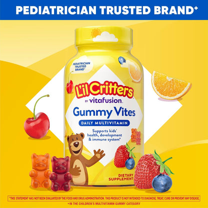 L'Il Critters Gummy Vites Kids Multivitamin | 190 Gummies with Vitamins A, B, C, D, E | Assorted Fruit Flavors | Gluten and Dairy Free Children'S Daily Supplement