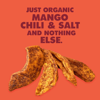 SOLELY Organic Dried Mango Strips with Chili and Salt, 2.8 Oz | Three Ingredients | Vegan | Non-Gmo | No Added Sugar