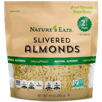 Nature'S Eats Blanched Slivered Almonds, Natural, 10 Ounce