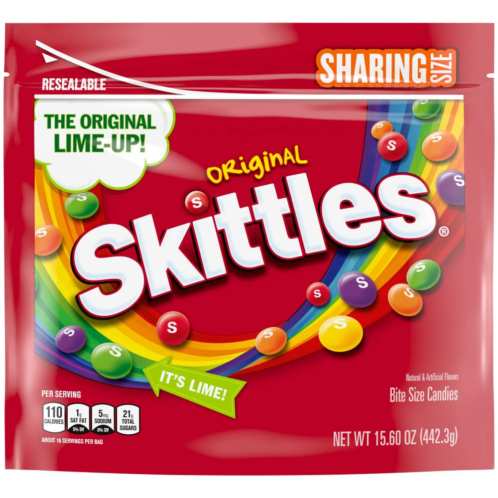 Skittles, Original Candy Sharing Size Bag, 15.6 Oz Case of 12