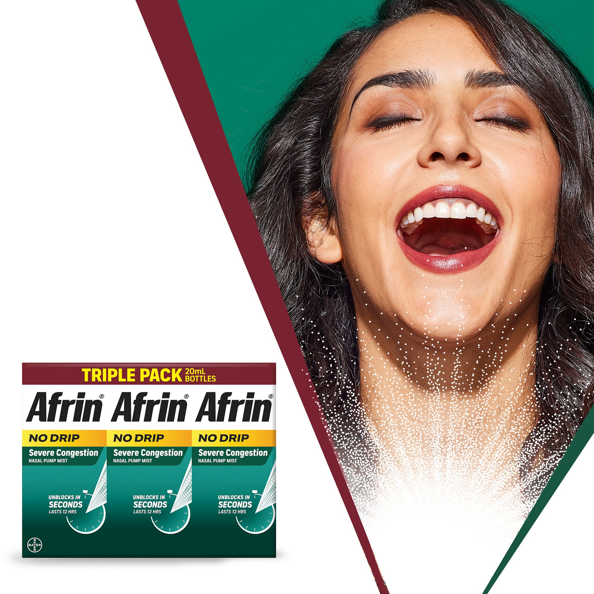 Afrin No Drip Severe Congestion 12 Hour Nasal Pump Mist, 60 Ml