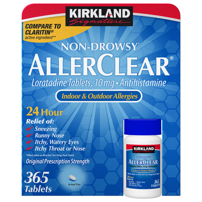 Kirkland Signature Non-Drowsy Allerclear Antihistamine 10 Mg., 365 Tablets