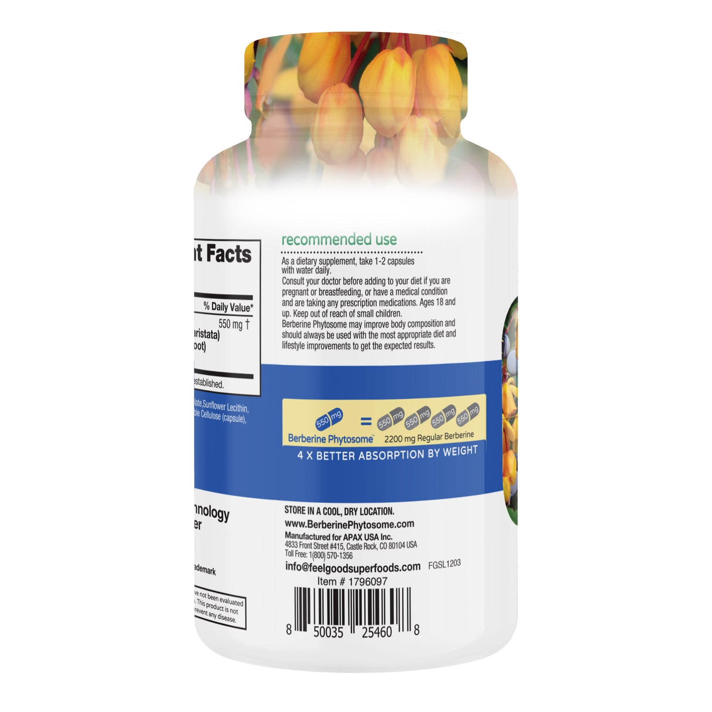 FEELGOOD Berberine Phytosome, 120 Vegan Capsules