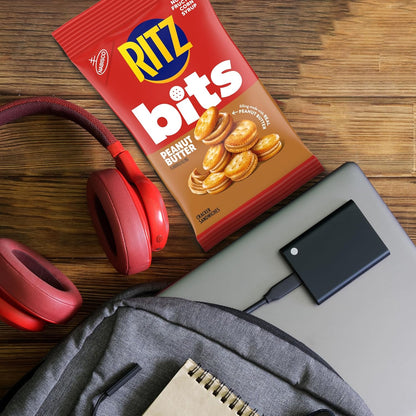 RITZ Bits Peanut Butter Sandwich Crackers, 3 Oz Bags Case of 12