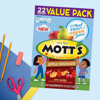 Mott'S Fruit Flavored Snacks, Apple Orchard, Gluten Free, 22 Ct