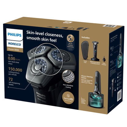 Philips Norelco Shaver 8000, Electric Shaver, Wet & Dry, with Senseiq