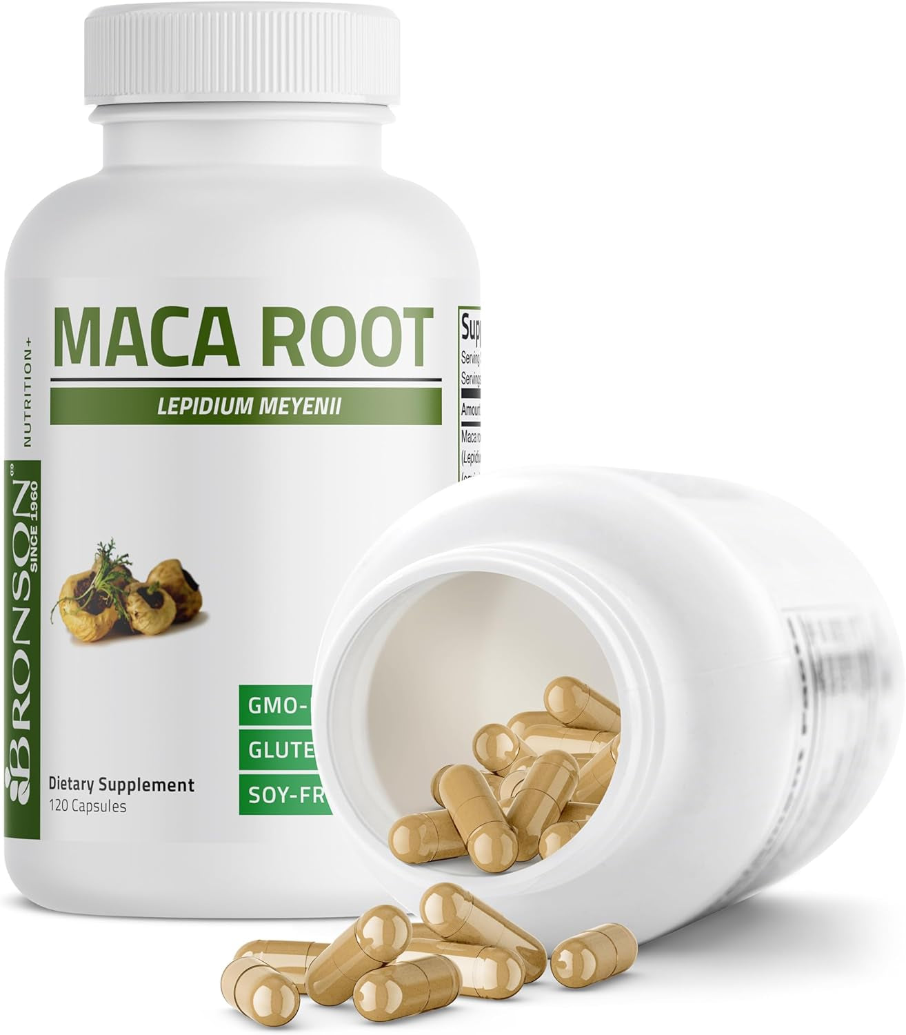 Bronson Maca Root Lepidium Meyenii Non-Gmo, 120 Vegetarian Capsules