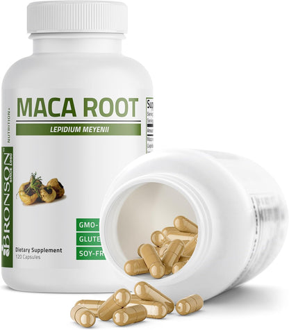 Bronson Maca Root Lepidium Meyenii Non-Gmo, 120 Vegetarian Capsules