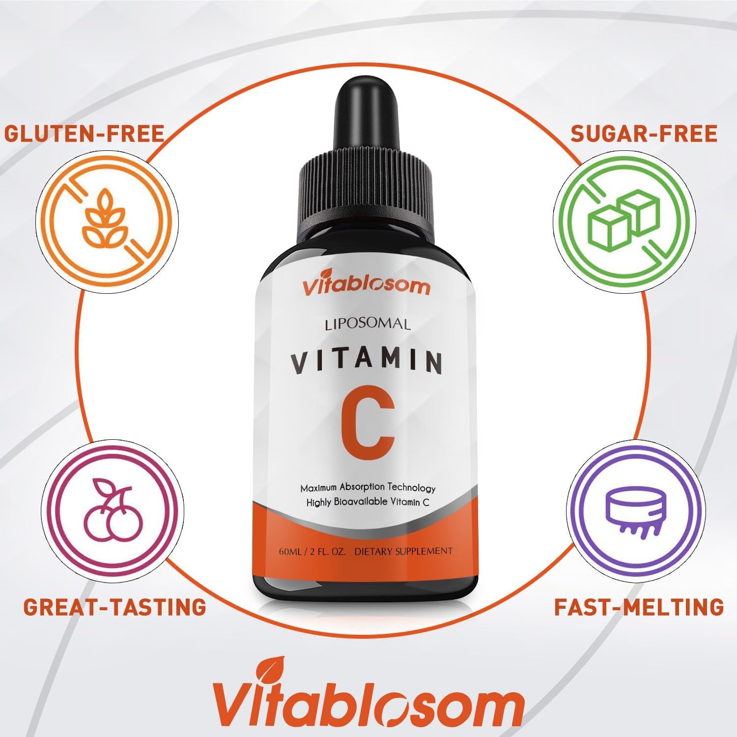 Liposomal Vitamin C 2000Mg Liquid for Adults, High Absorption VIT C, Maximize Vitamin C, Immune System & Antioxidant Support, 60ML (2 Bottle)
