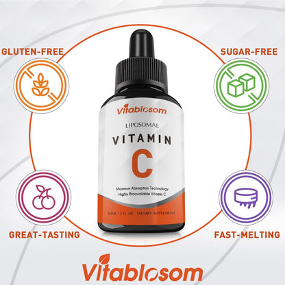Liposomal Vitamin C 2000Mg Liquid for Adults, High Absorption VIT C, Maximize Vitamin C, Immune System & Antioxidant Support, 60ML (2 Bottle)