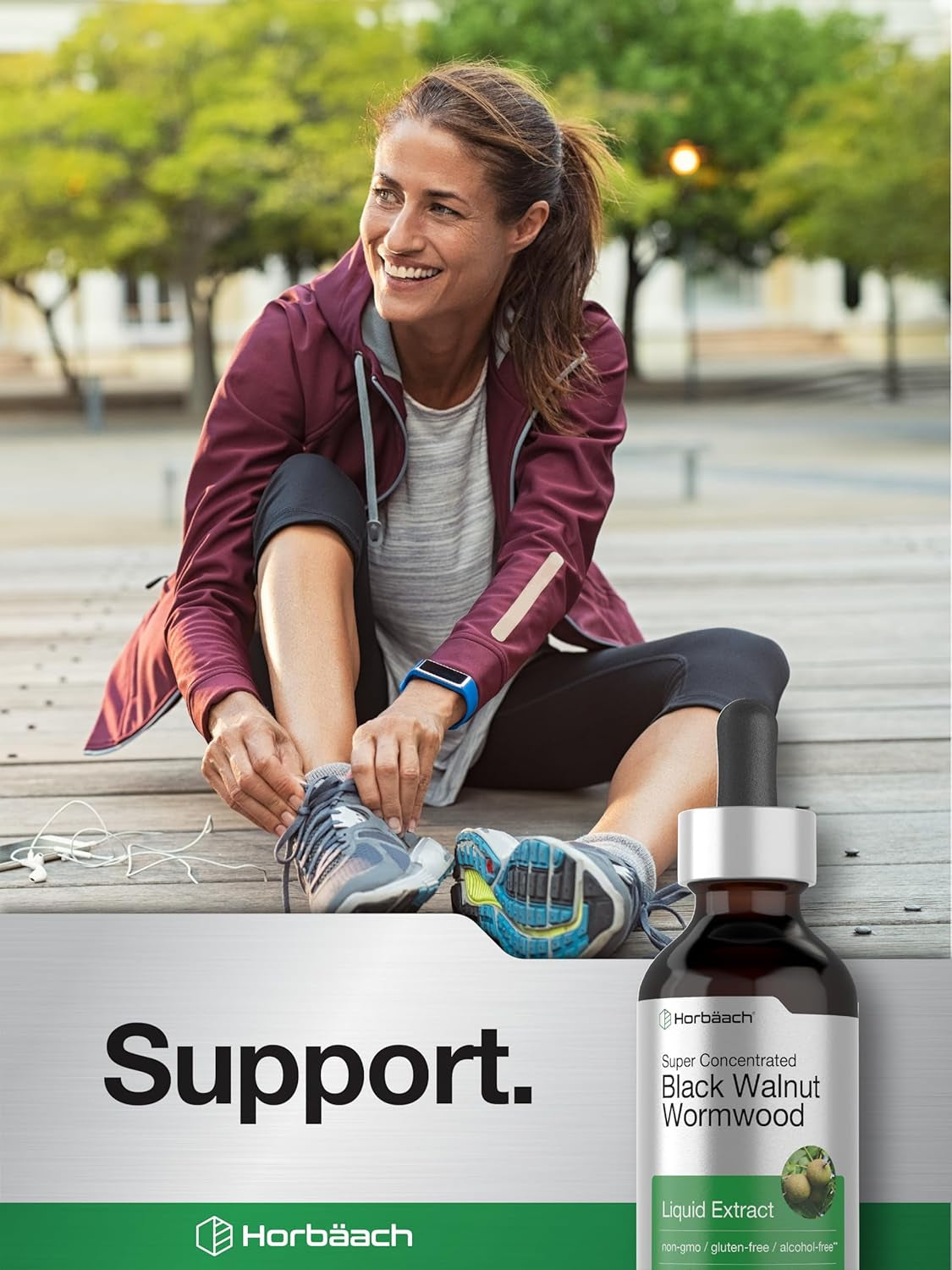 Horbäach Black Walnut Hull Wormwood Extract Tincture | 2 Fl Oz | Alcohol Free Liquid | Vegetarian, Non-Gmo & Gluten Free Supplement