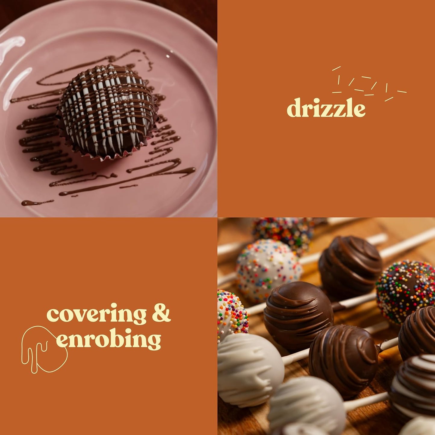 Cambie Melting Chocolate Wafers Melts - 2 Pounds Premium Quality, Case of 8