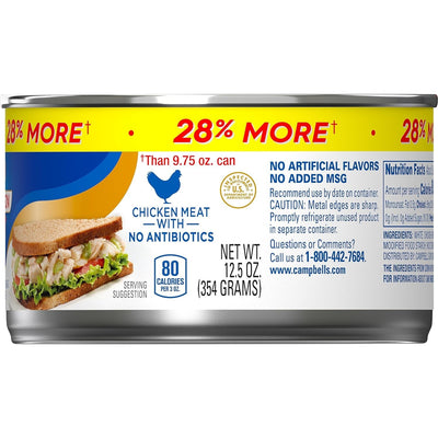 White Premium Chunk Canned Chicken Breast in Water, Fully Cooked Chicken, 12.5 OZ Can