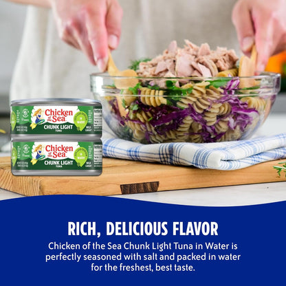 Chicken of the Sea Wild Caught Chunk Light Tuna, 25% Less sodium 5 Oz Case of 24