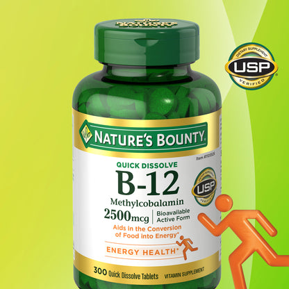 Nature'S Bounty Vitamin B-12 2500 Mcg, 300 Quick Dissolve Tablets