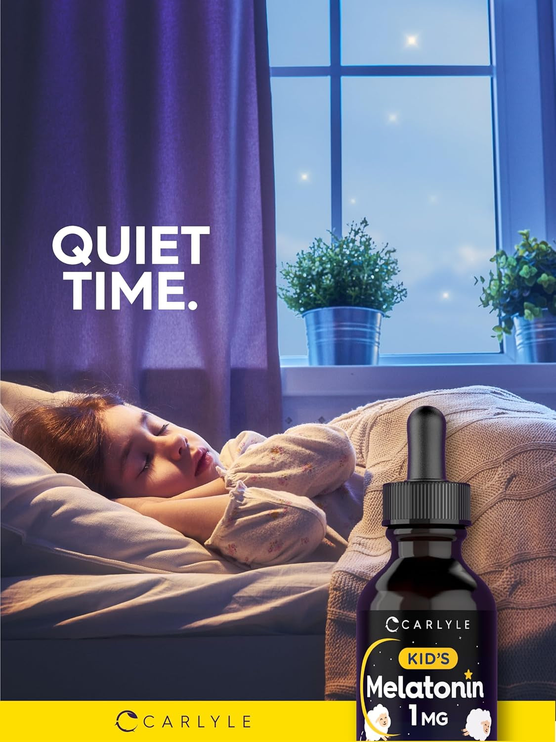 Carlyle Kids Melatonin Liquid | 1 Fl Oz | Two Pack | Fruit Flavor | Drug Free Childrens Supplement