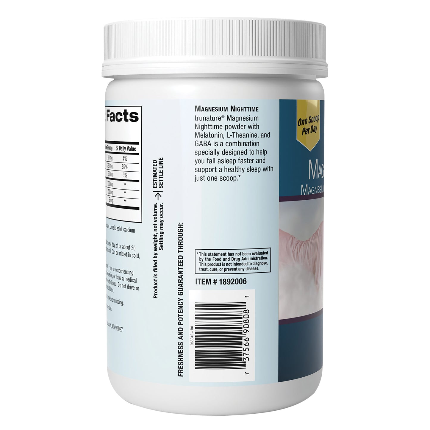 Trunature Magnesium Nighttime Powder, 636 Grams, 22.4 Oz
