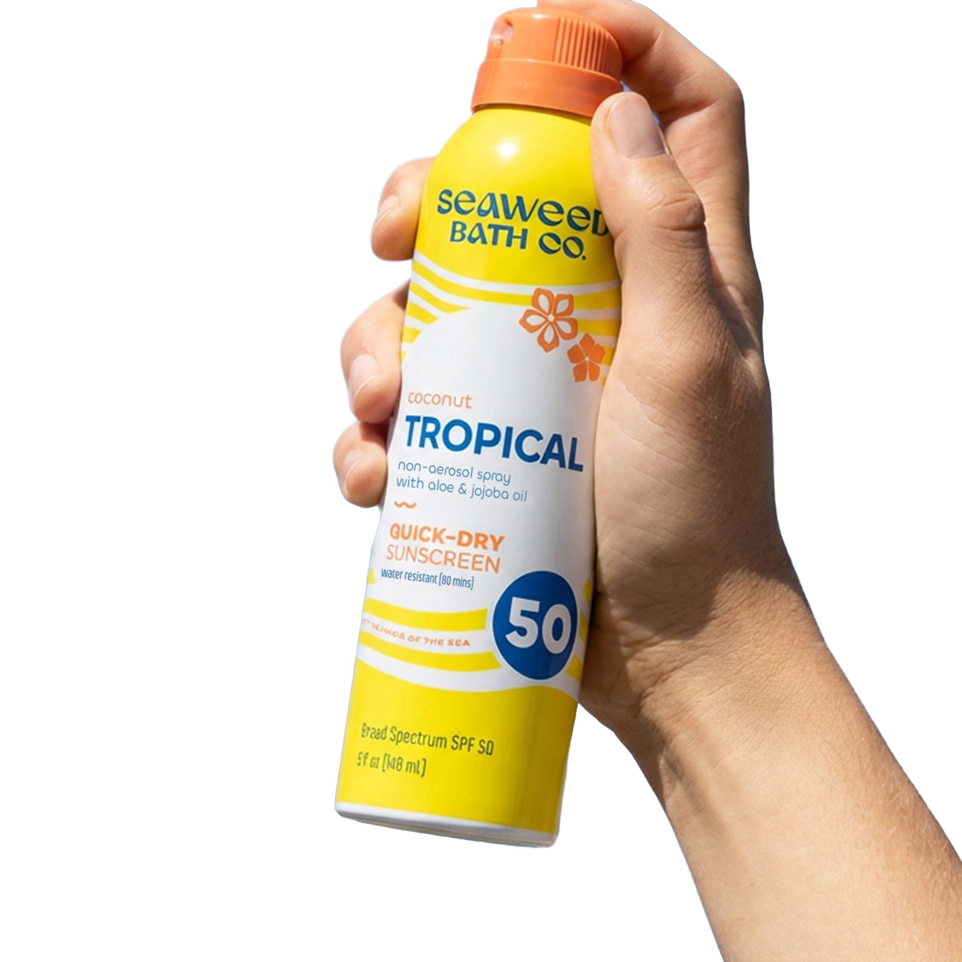 Seaweed Bath Co. Tropical Quick-Dry Sunscreen Spray SPF 50, 5 Oz, 6-Pack