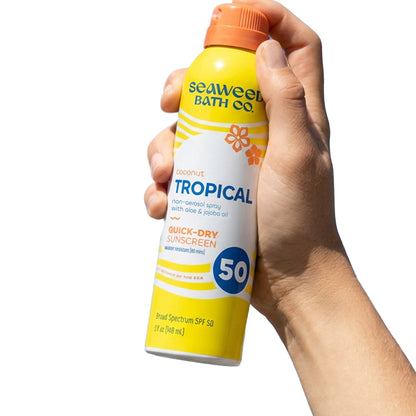 Seaweed Bath Co. Tropical Quick-Dry Sunscreen Spray SPF 50, 5 Oz, 6-Pack
