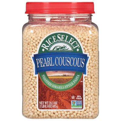 Riceselect Pearl Couscous, Israeli-Style Wheat Couscous Pasta, Non-Gmo, 24.5-Ounce Jar, (Pack of 1)