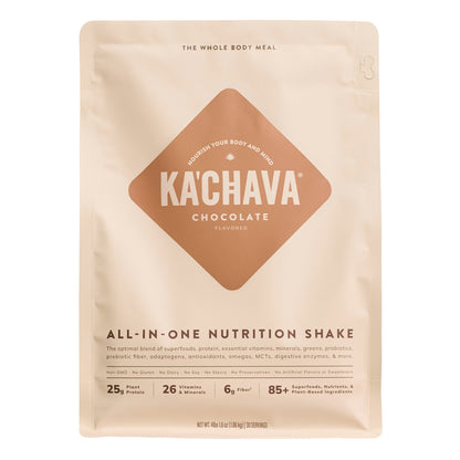 Ka'Chava All-In-One Nutrition Plant Based Shake, Chocolate, 30 Servings, 4.16 Lbs