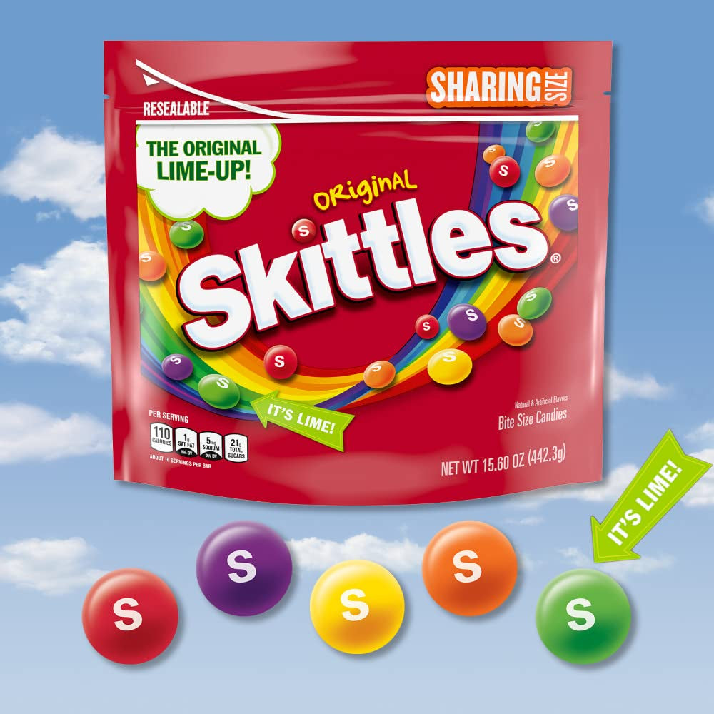 Skittles, Original Candy Sharing Size Bag, 15.6 Oz Case of 12