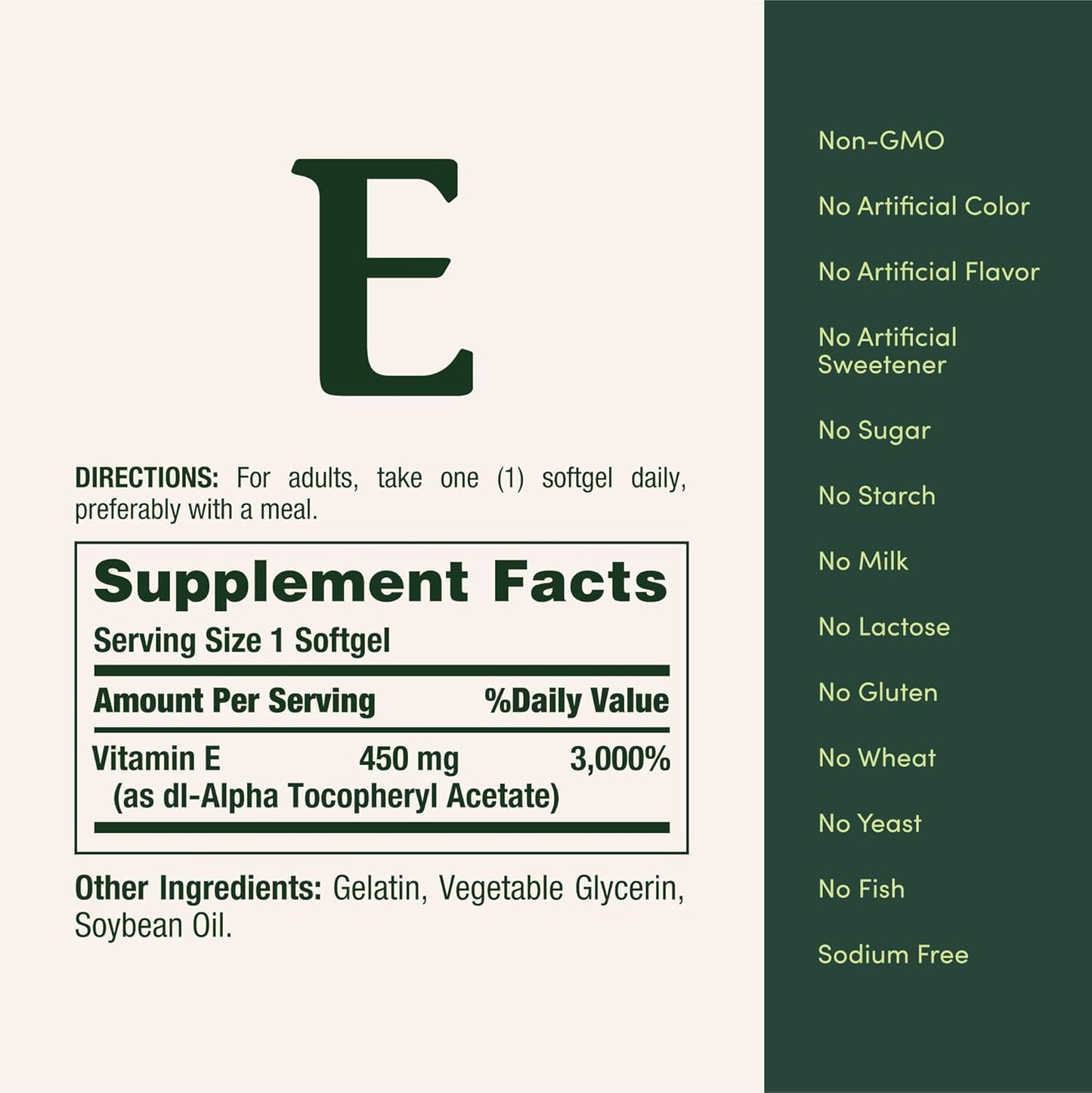 Nature'S Bounty Vitamin E 1000 IU Softgels, Supports Antioxidant Health & Immune System, 1 Serving per Day, No Gluten, 60 Softgels (Pack of 1)