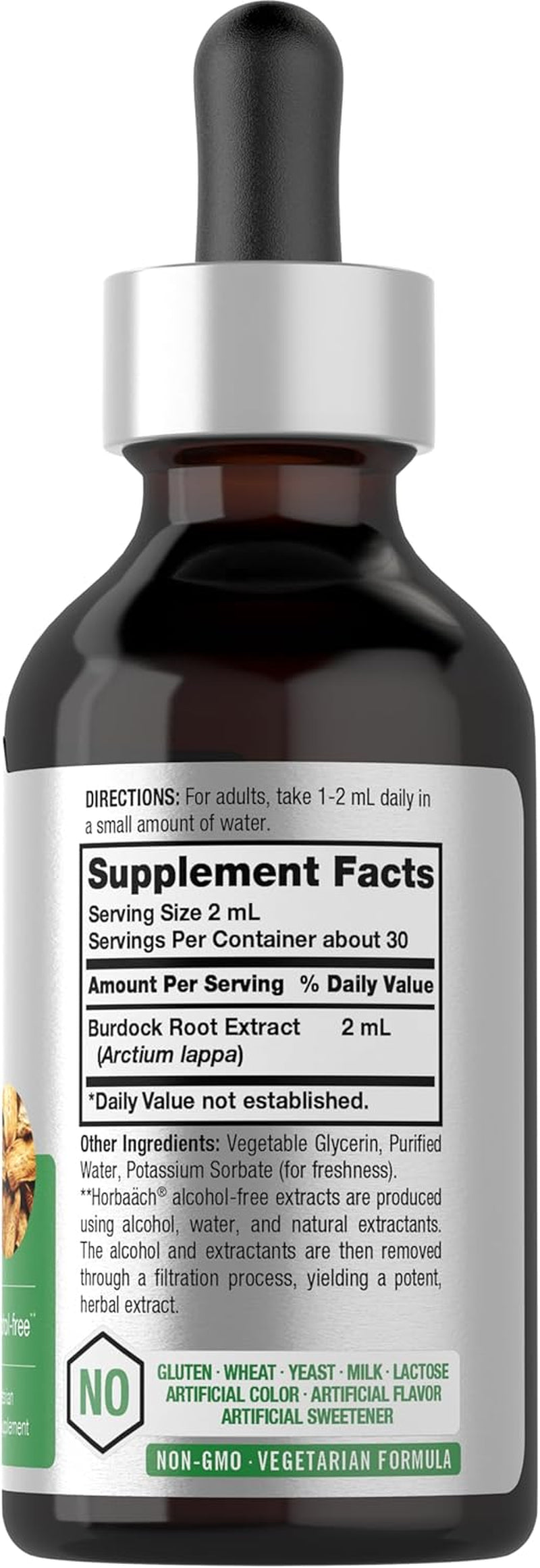 Horbäach Burdock Root Tincture | 2 Fl Oz | Super Concentrated Herb Extract | Vegetarian, Non-Gmo, Glutren Free, Alcohol Free