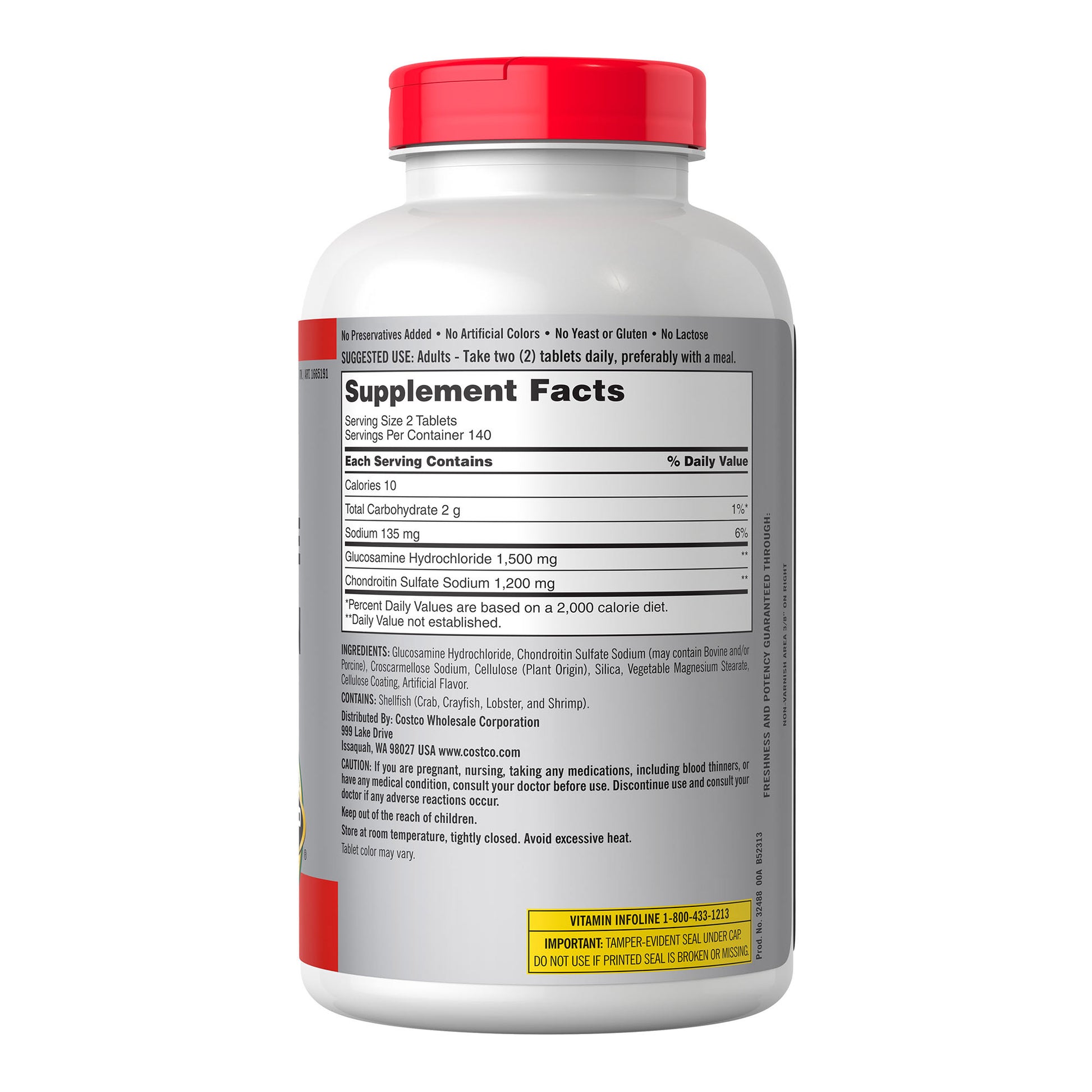 Kirkland Signature Glucosamine & Chondroitin, 280 Tablets
