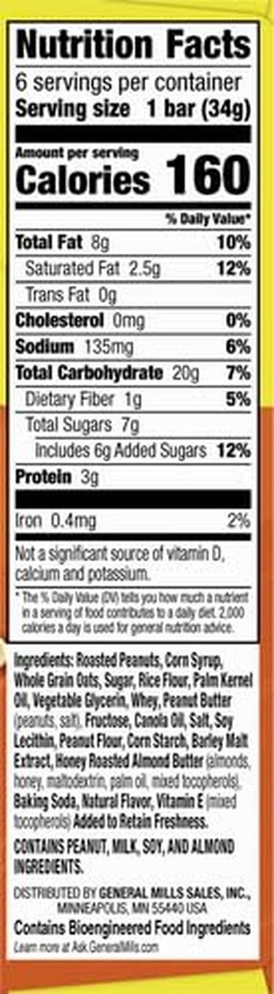 Nature Valley Granola Bars, Sweet and Salty Nut, Peanut, 6 Bars, 7.2 OZ