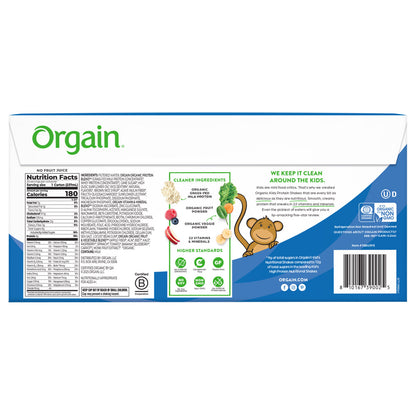 Orgain USDA Organic Kids Nutritional Protein Shake, Vanilla, 8 Fl Oz, 24-Pack