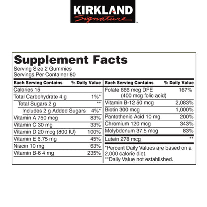 Kirkland Signature Adult Multivitamin, 320 Gummies