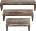 Tabletop Torched Wood Nesting Decorative Display Riser Stands, Set of 3