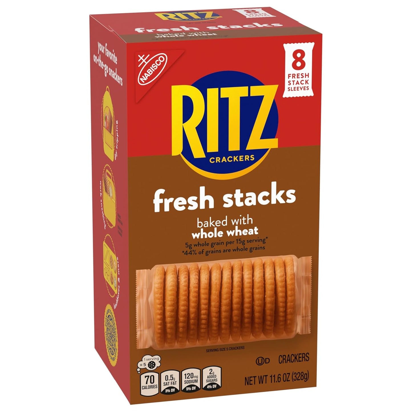 RITZ  Stacks Whole Wheat Crackers 8 Ct, Case of 6