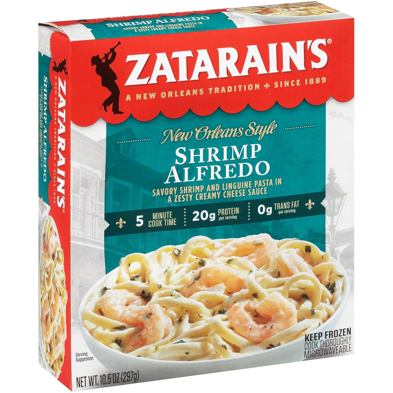 Zatarain'S Shrimp Alfredo, Frozen Meal, 10.5 Oz Case of 12