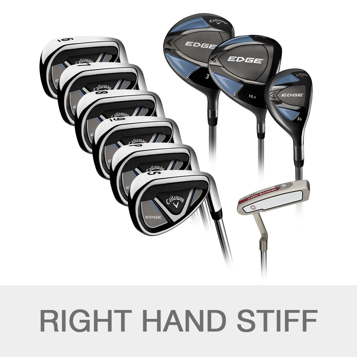 Callaway Edge Stiff Flex 10-Piece Golf Club Set, Right Handed