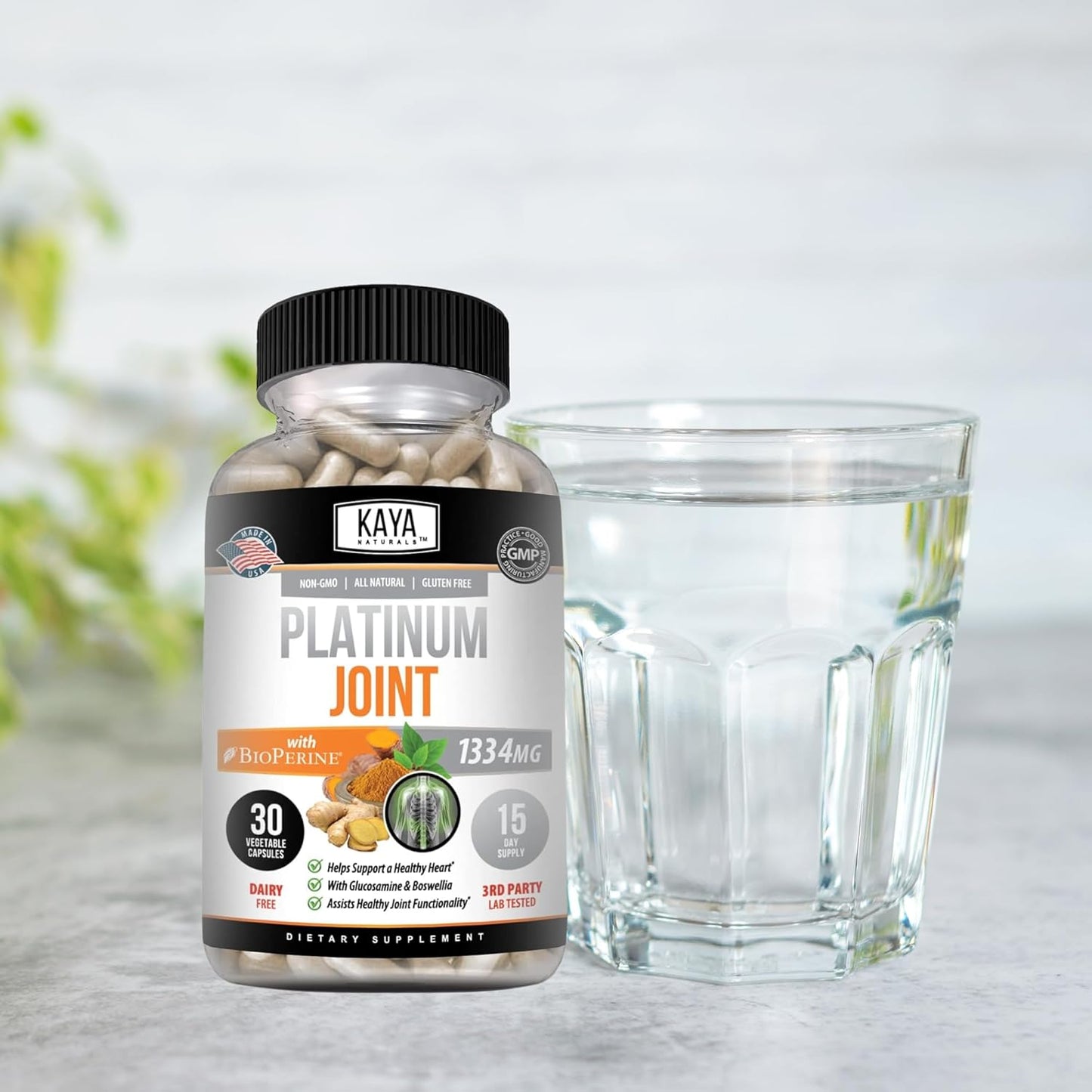 Naturals Platinum Mobility Turmeric - Bioperine, Glucosamine, Turmeric with Boswellia, Healthy Natural Mobility Support, Turmeric Curcumin 1334Mg - 30 Capsules