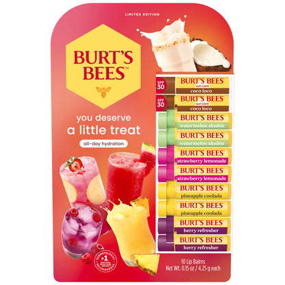 Burts Bees Lip Balm, Drink Inspired Pack, 10 Count