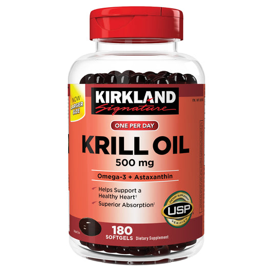 Kirkland Signature Krill Oil 500Mg, 180 Softgels